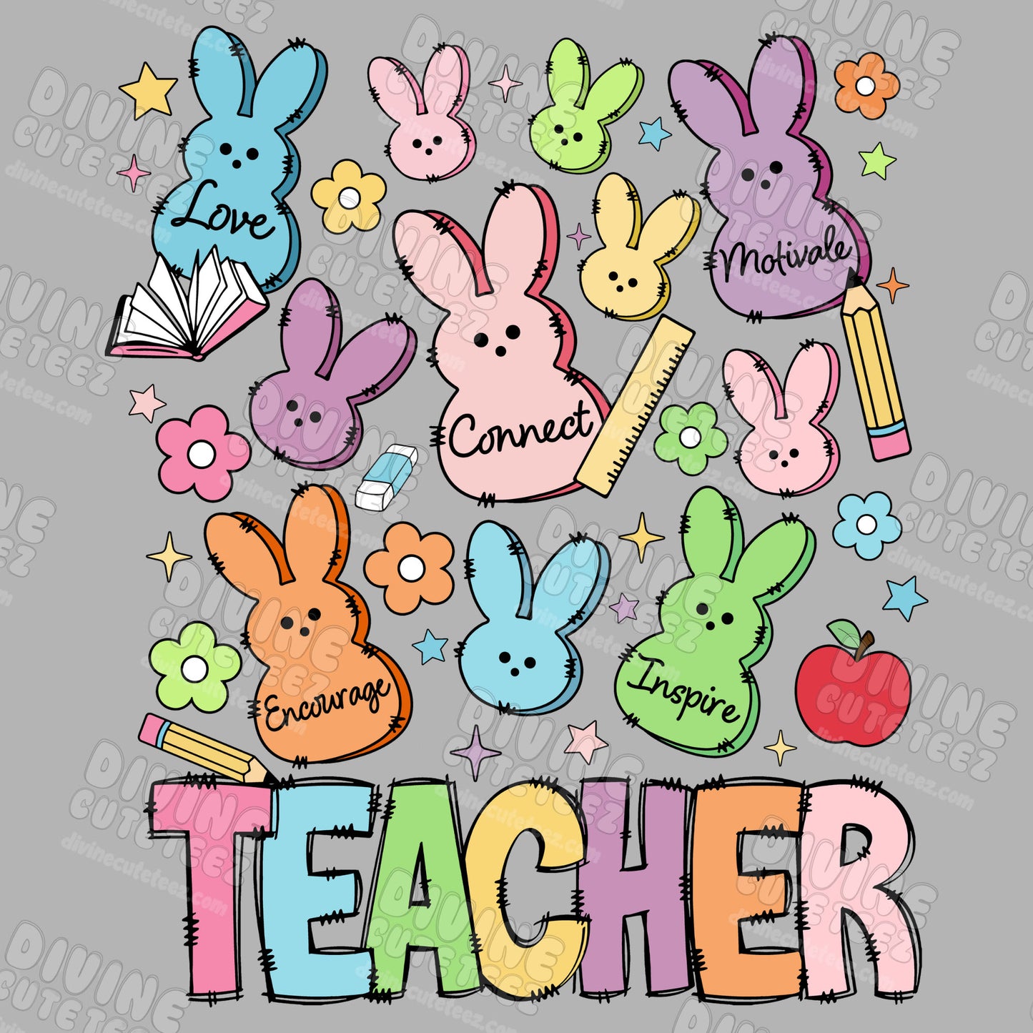 Teacher Easter DTF Transfer