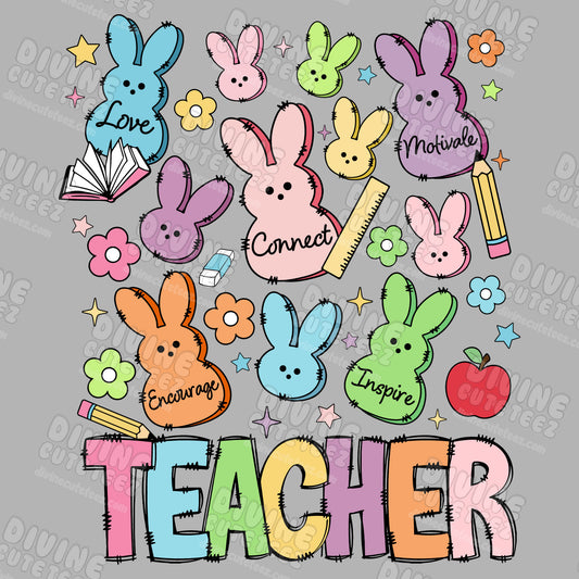 Teacher Easter DTF Transfer