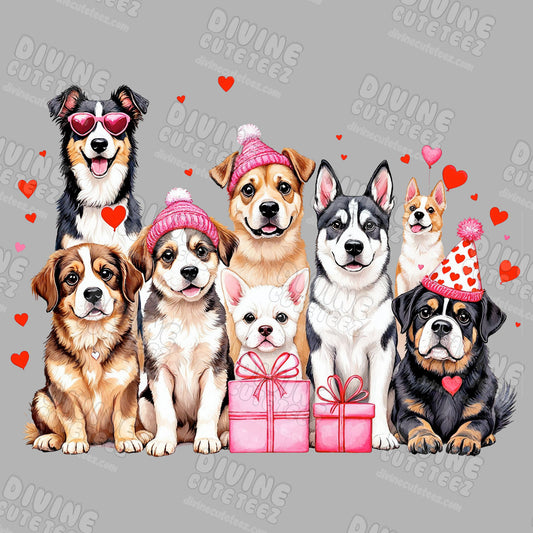 Valentines Dogs DTF Transfer
