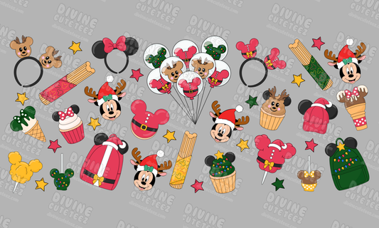 X-Mas Mickey 16oz UV-DTF Transfer
