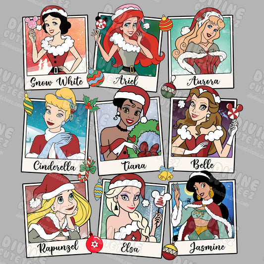 Christmas Disney Princesses DTF Transfer