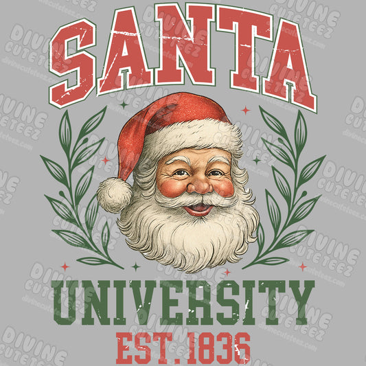 Santa University DTF Transfer
