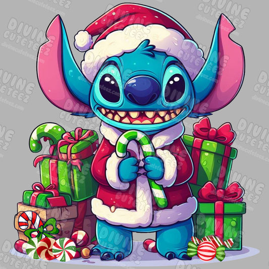 Blue Monster With Presents DTF Transfer