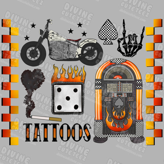 Tattoos Collage DTF Transfer