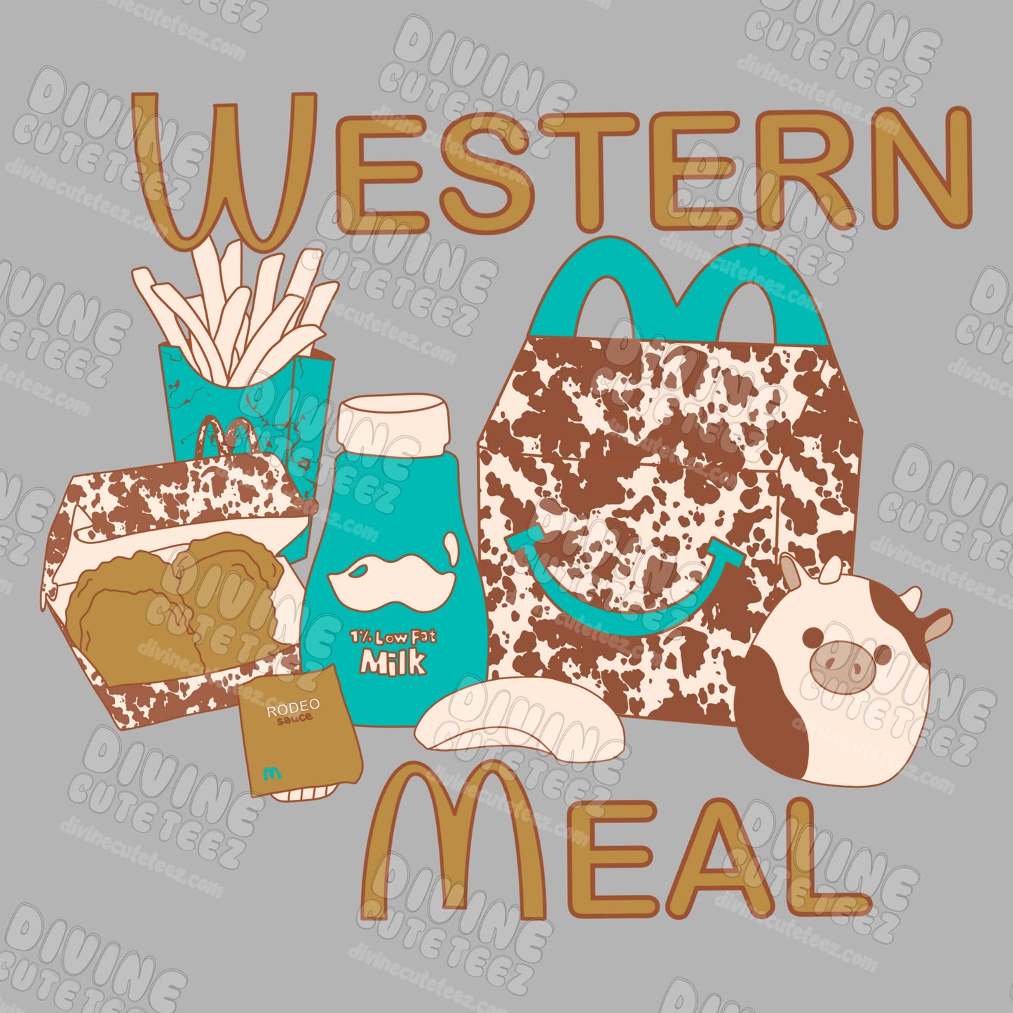 Western Happy Meal DTF Transfer