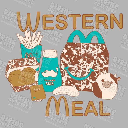 Western Happy Meal DTF Transfer