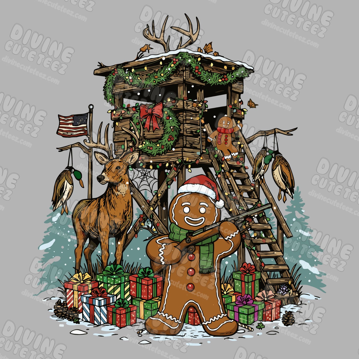 Gingerbread Tree Stand DTF Transfer