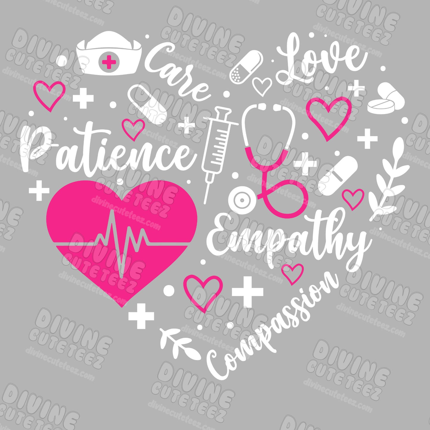 Healthcare Heart Collage DTF Transfer