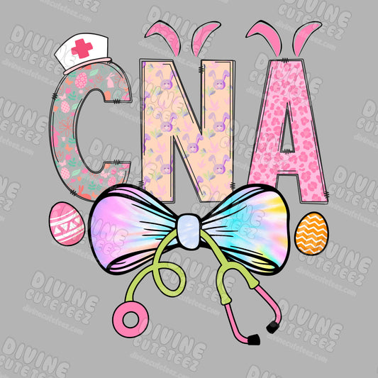 Tye-dye Bow CNA DTF Transfer