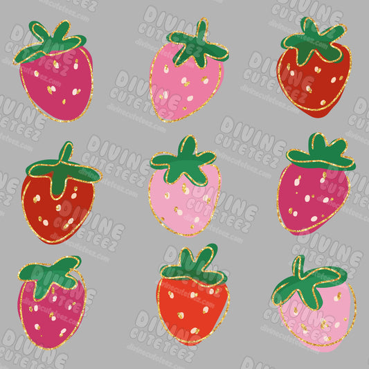 Strawberries DTF Transfer