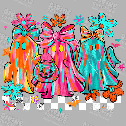 Checkered Ghost DTF Transfer