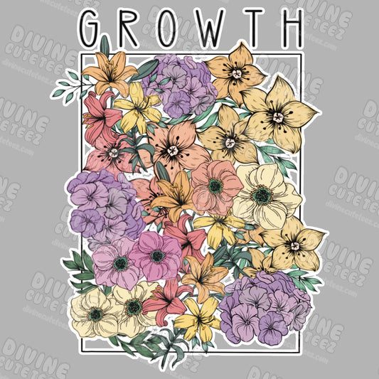 Growth Floral Frame DTF Transfer