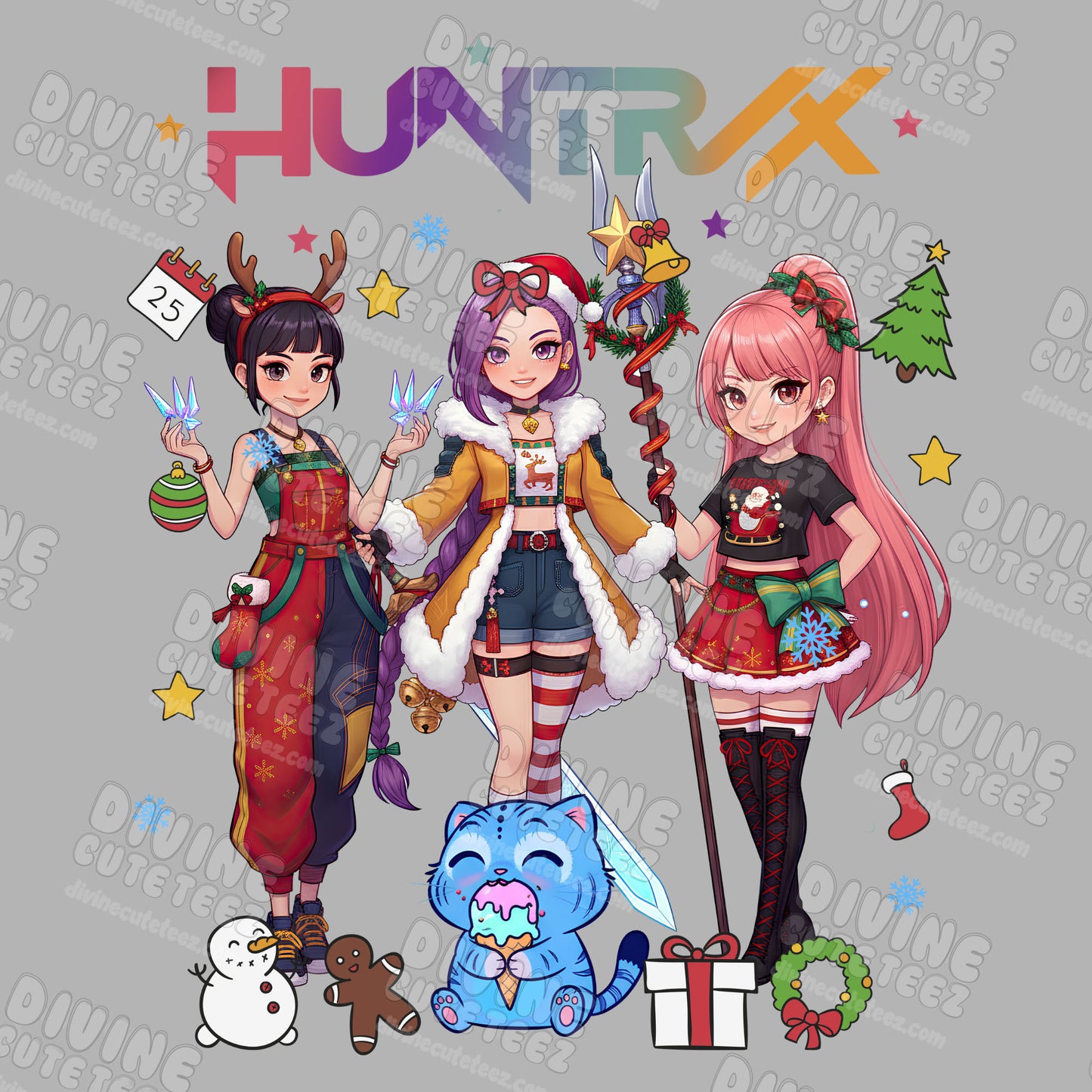Huntrix Xmas Girls DTF Transfer