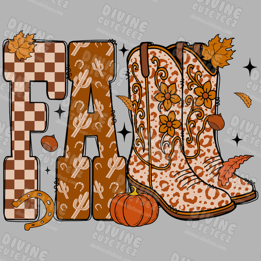 Fall Boots DTF Transfer
