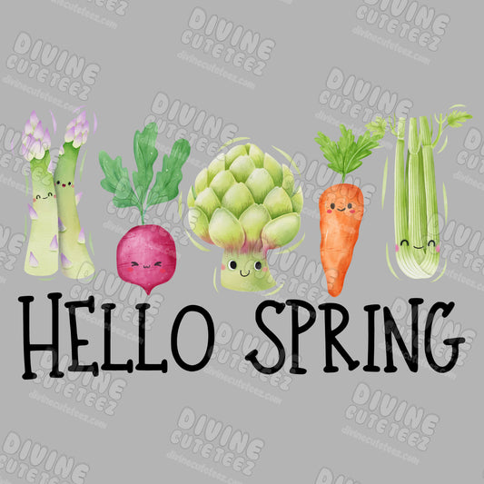 Veggies Hello Spring DTF Transfer