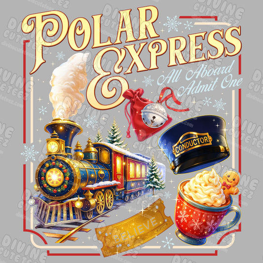 Polar Express Light Blue DTF Transfer