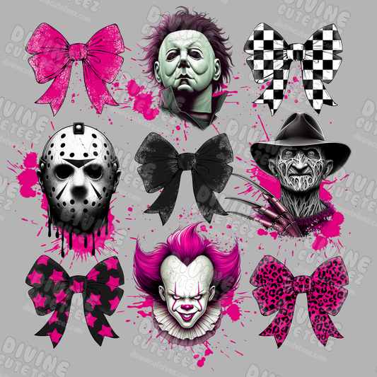 Pink Splatter Horror Coquette DTF Transfer