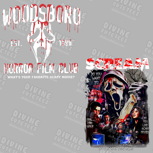 Woodsboro Scream DTF Transfer Full Size Set