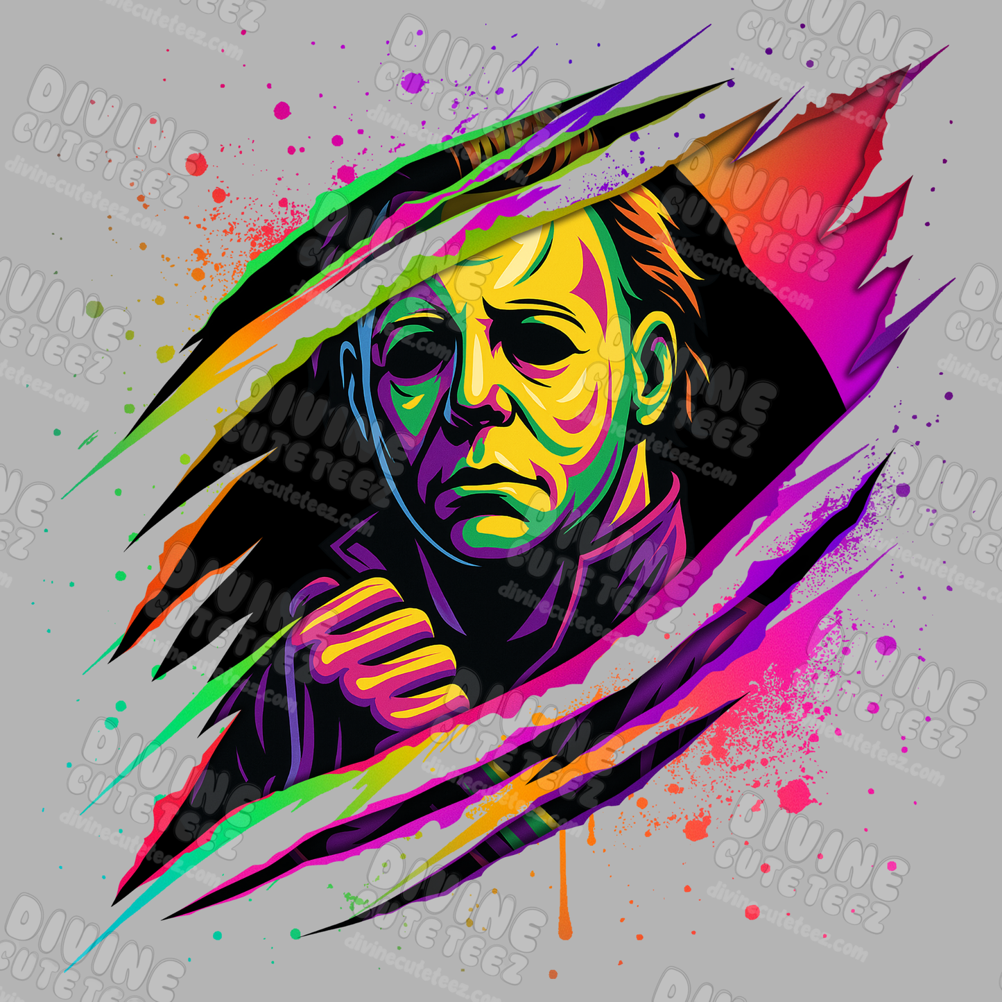 Horror Rainbow Rip DTF Transfer