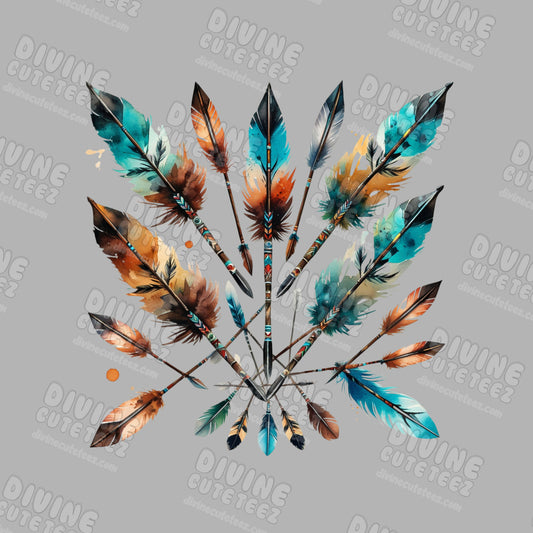 Native American Feathers DTF Transfer