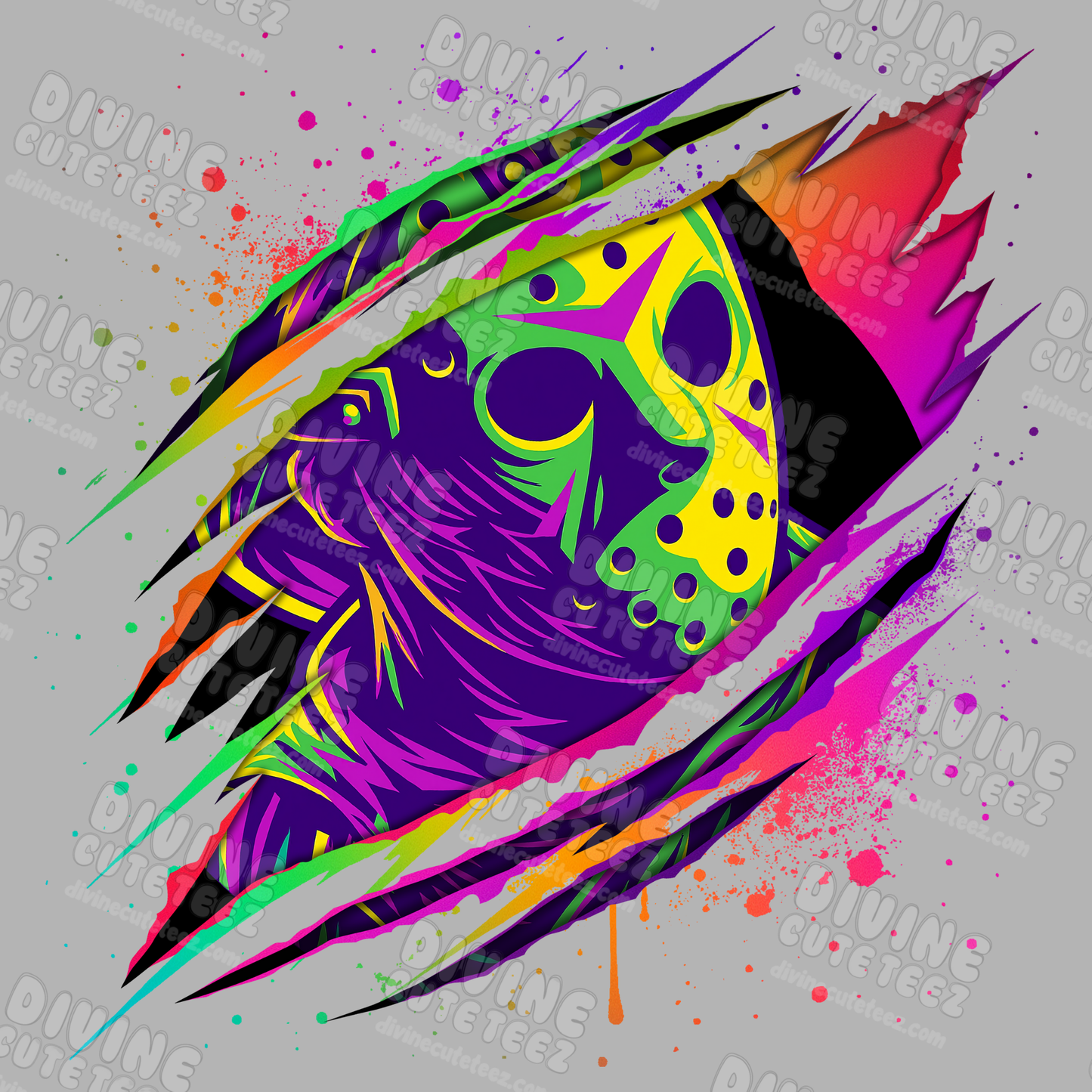 Horror Rainbow Rip DTF Transfer