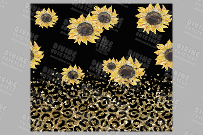 Gradient Cheetah Sunflower 20oz Sublimation Transfer