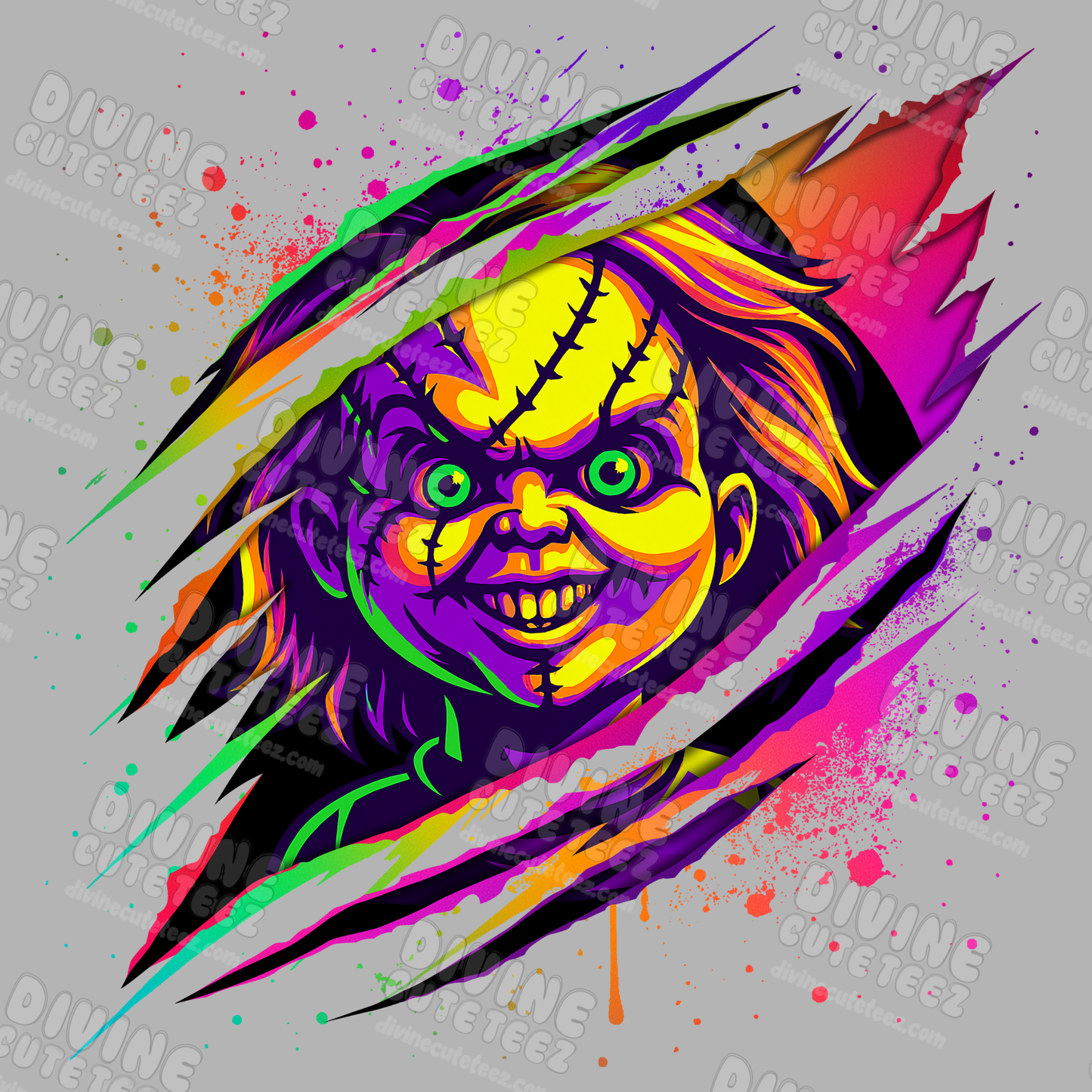 Horror Rainbow Rip DTF Transfer