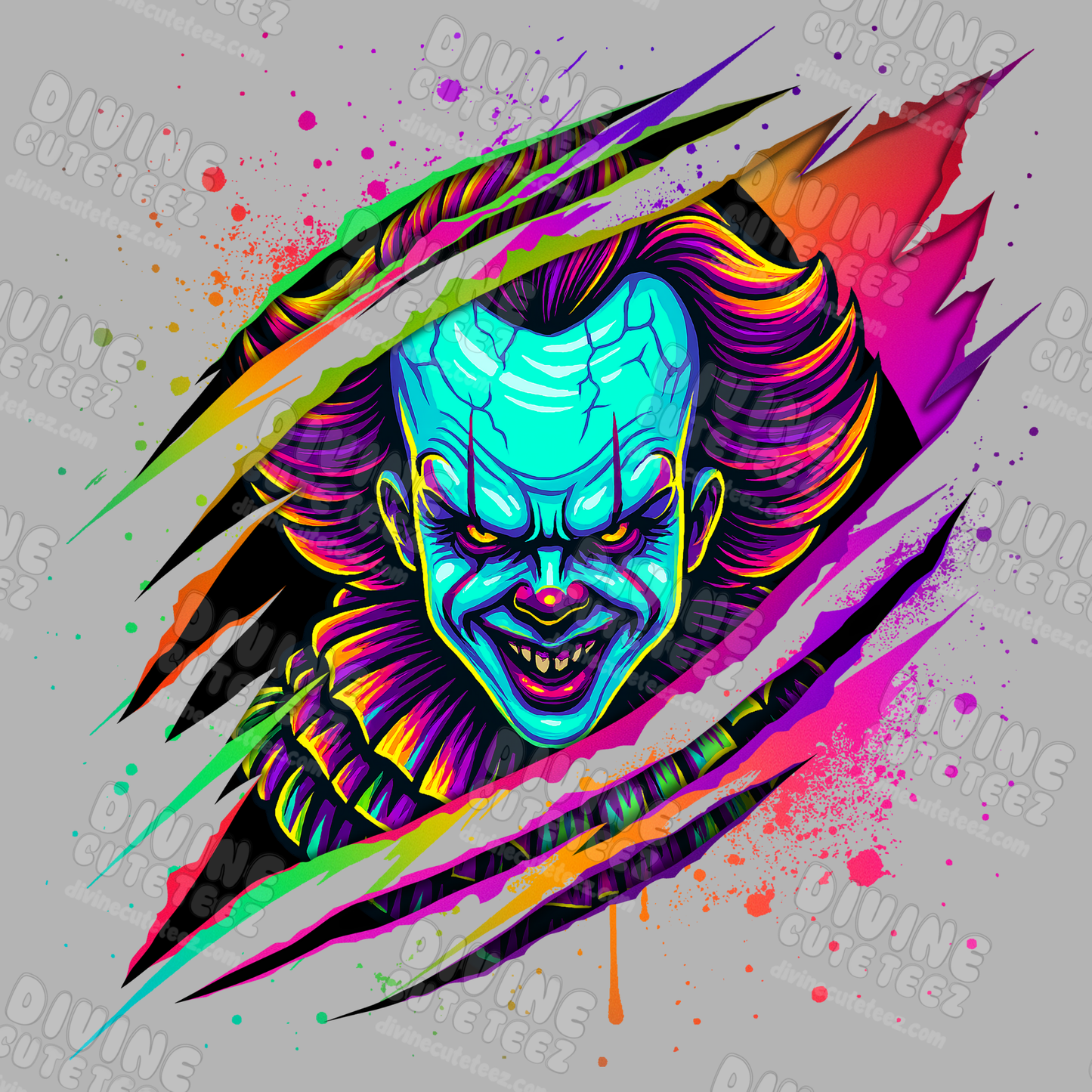 Horror Rainbow Rip DTF Transfer