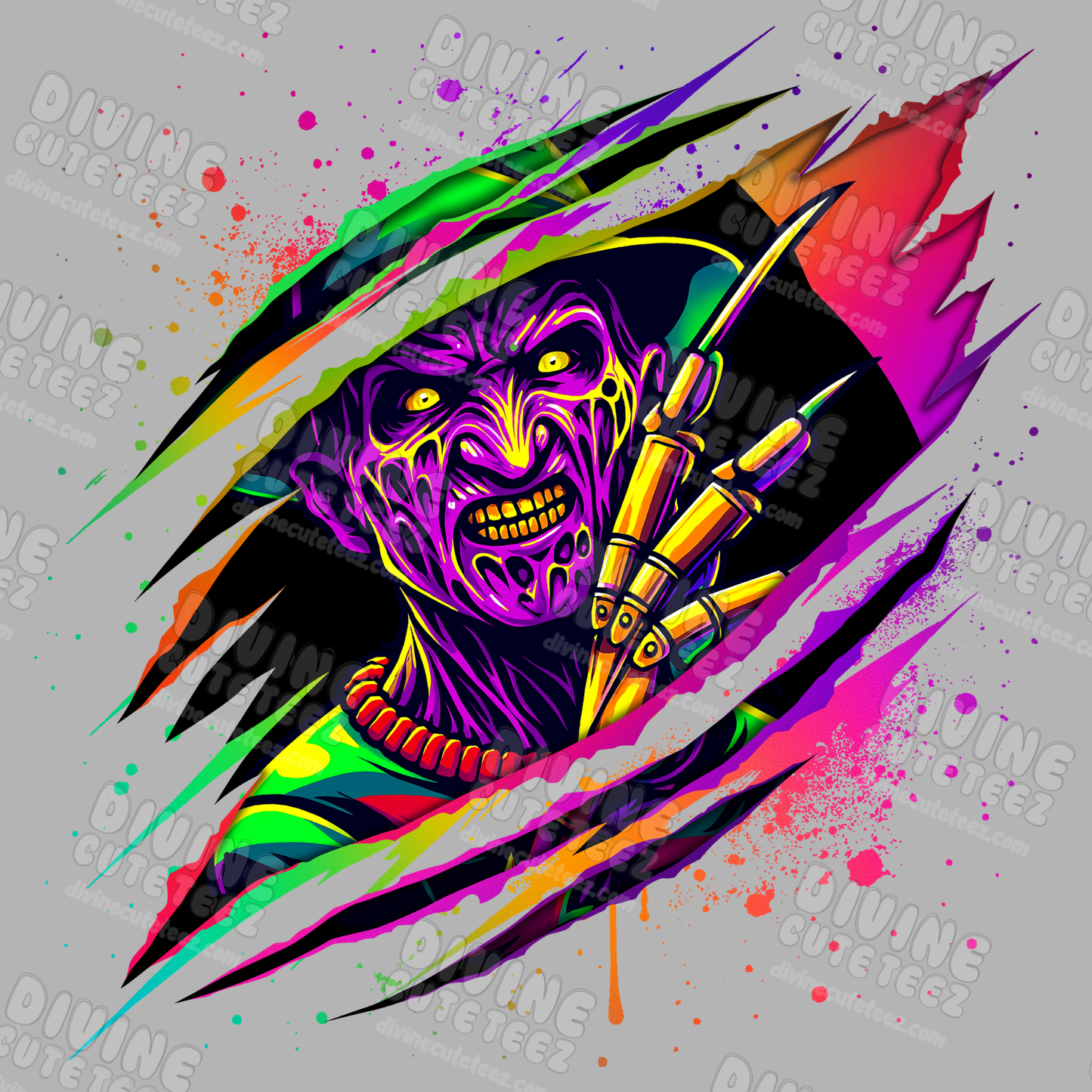 Horror Rainbow Rip DTF Transfer