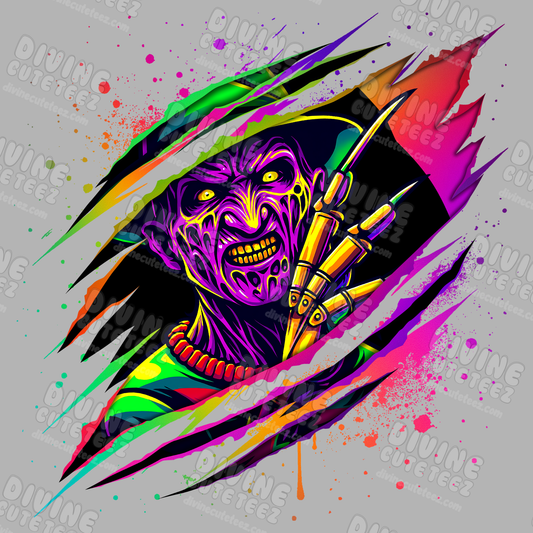 Horror Rainbow Rip DTF Transfer