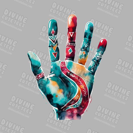 Native American Hand Paint DTF Transfer