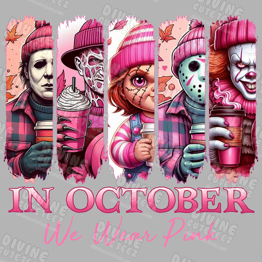 In October We Wear Pink DTF Transfer