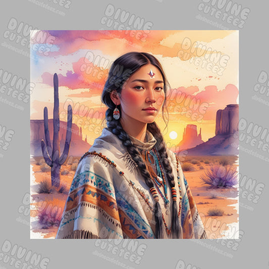 Native Girl Sunset DTF Transfer