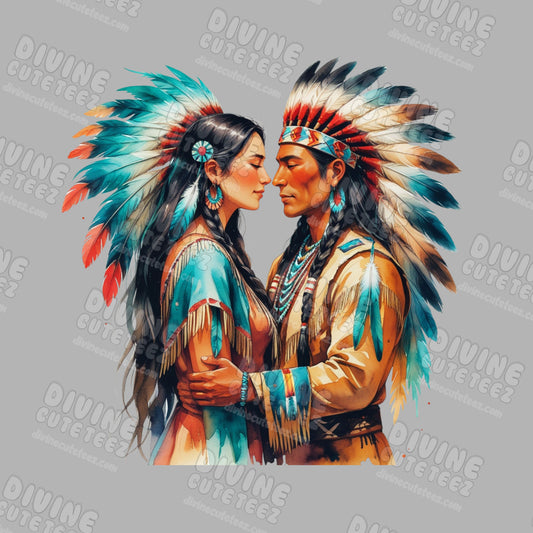 Native American Couple DTF Transfer