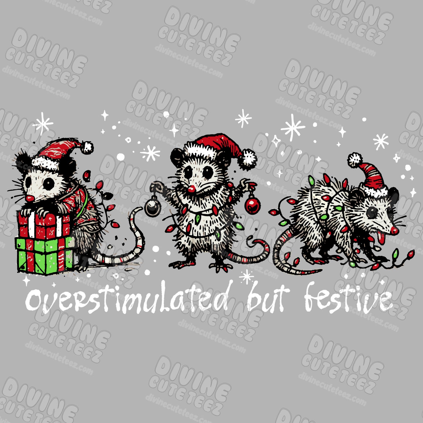 Overstimulated But Festive DTF Transfer