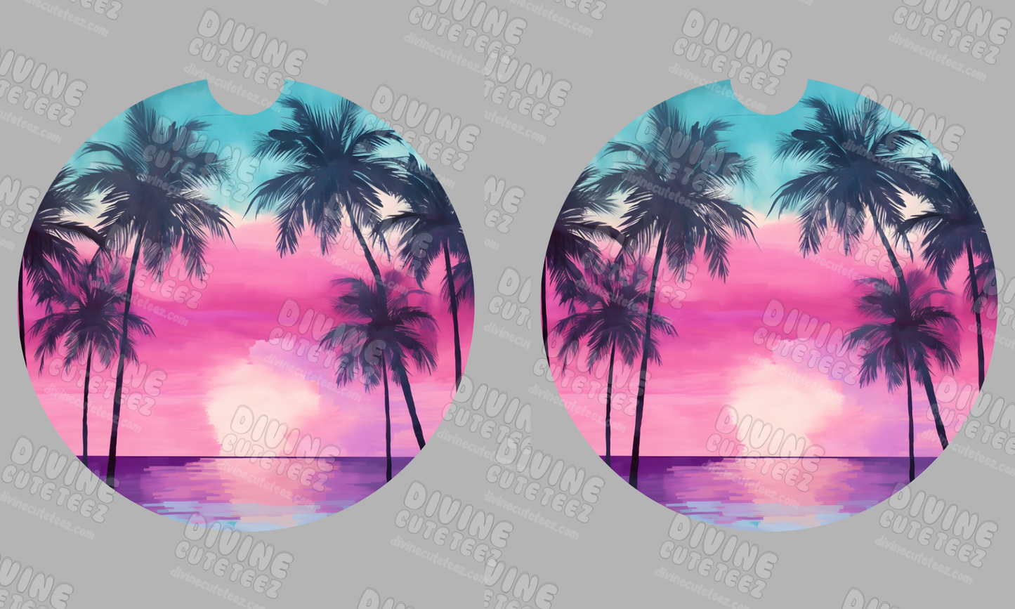 Palm Trees Sublimation Coaster Set