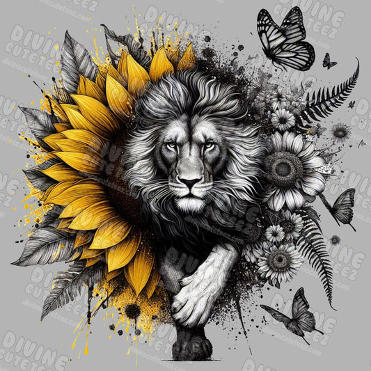 Sunflower Lion DTF Transfer
