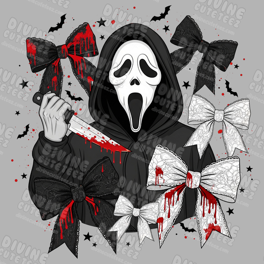 Scream Lacey Bows DTF Transfer