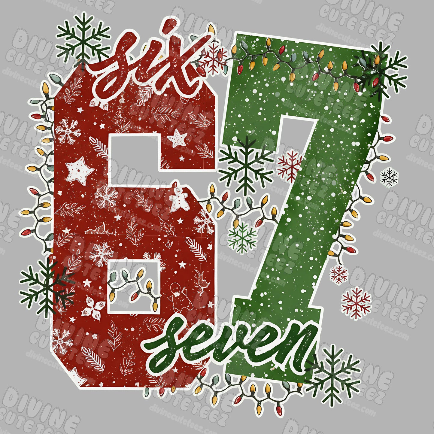 Christmas Six Seven DTF Transfer