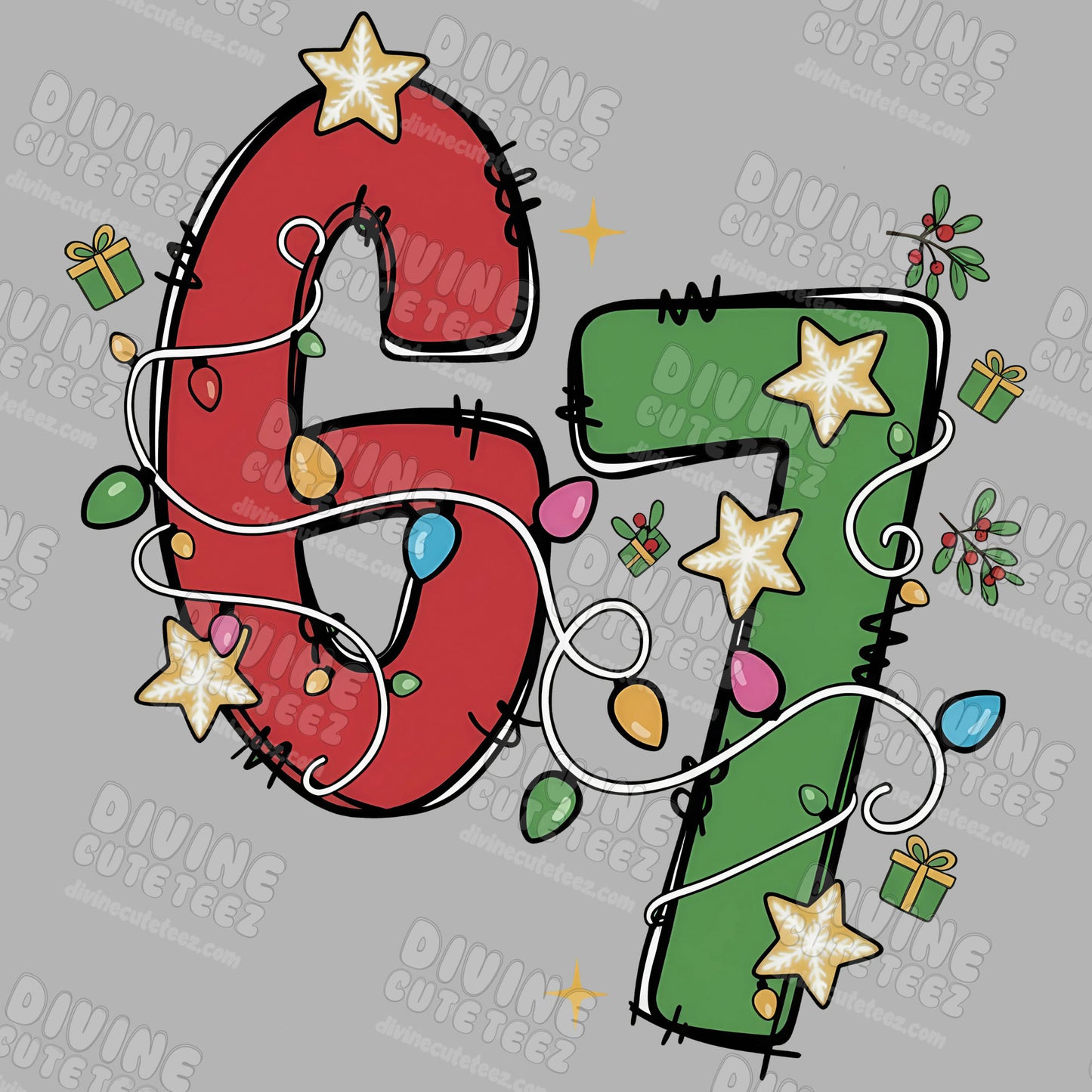 Christmas Six Seven DTF Transfer