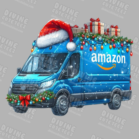 Christmas Amazon Delivery Truck DTF Transfer