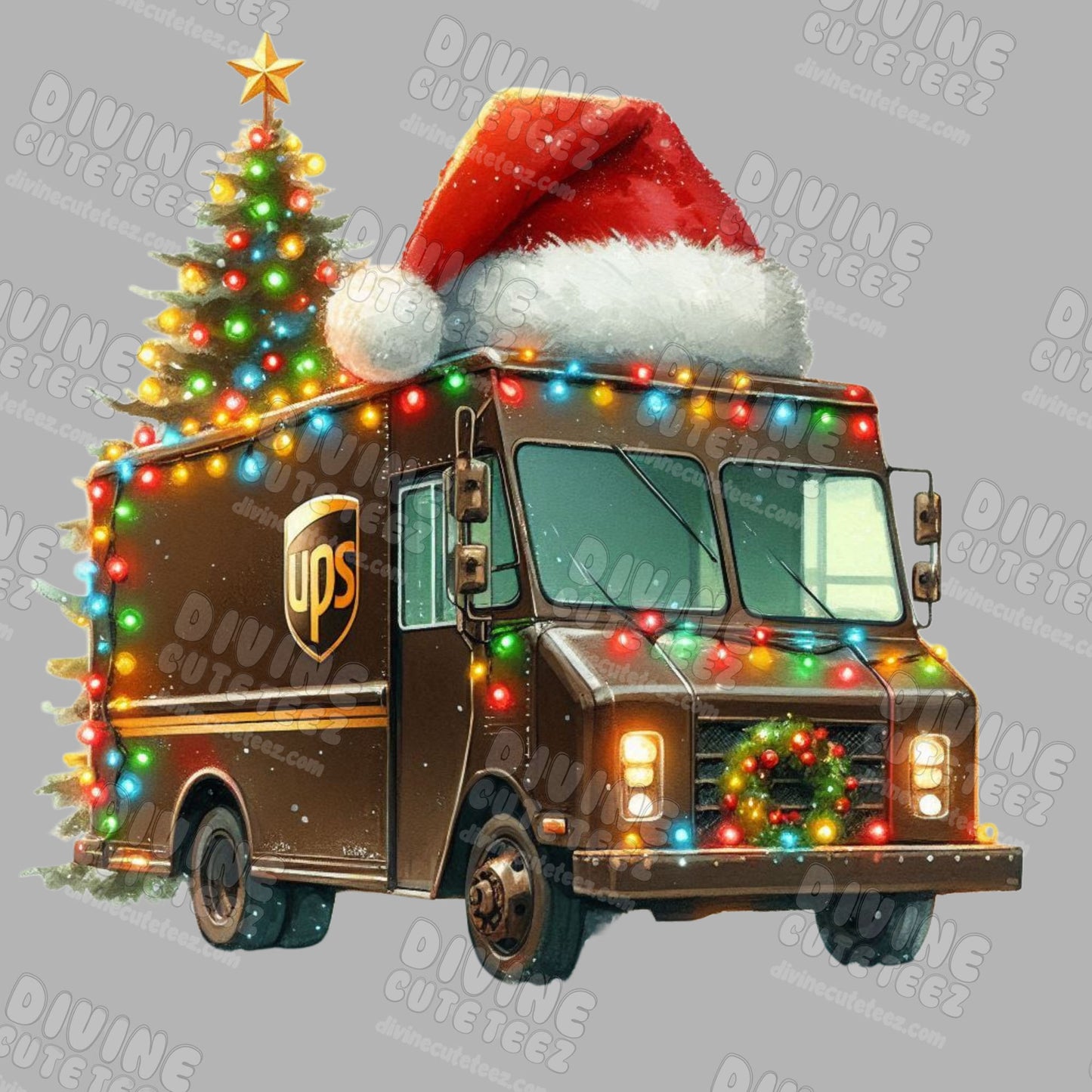 Christmas UPS Delivery Truck DTF Transfer
