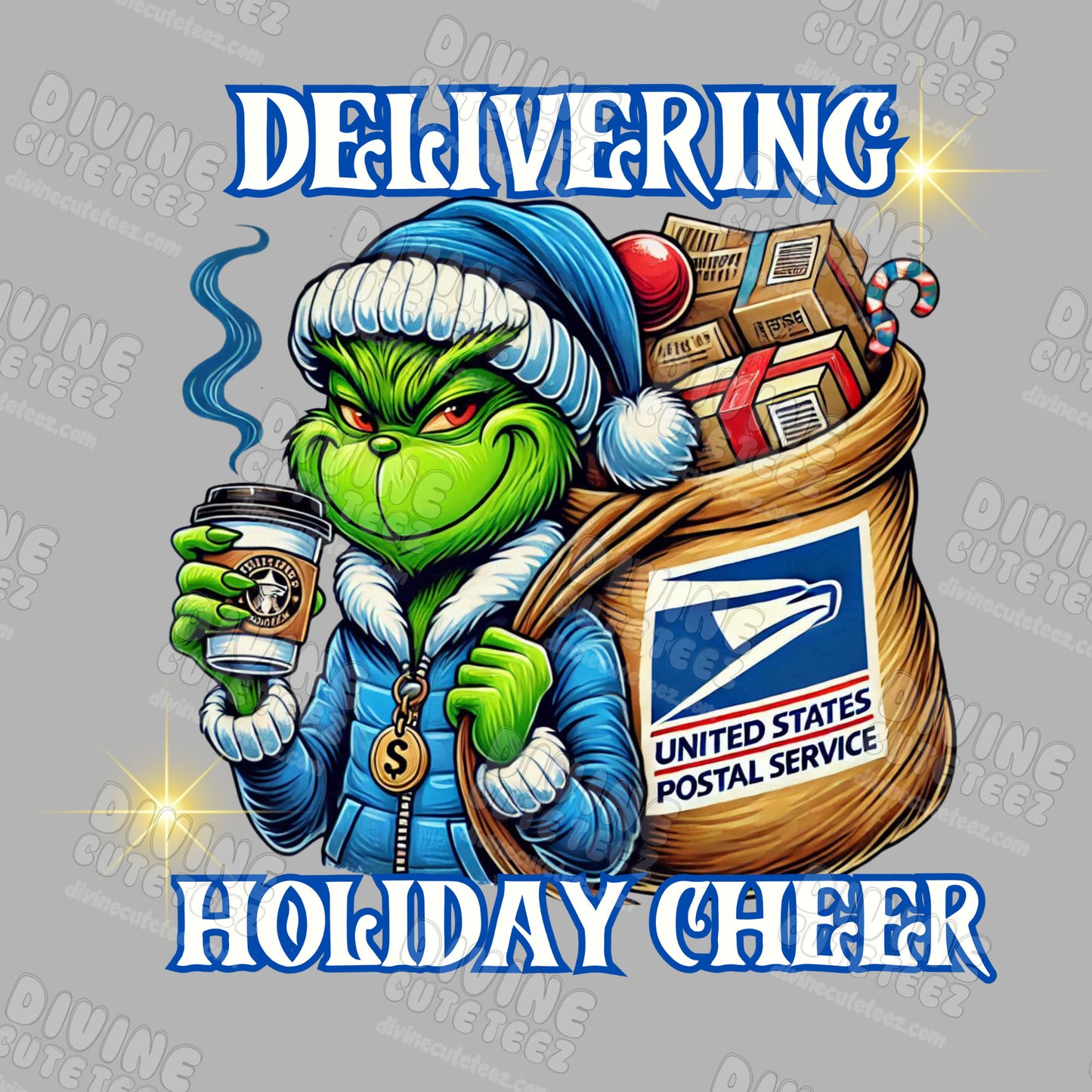 USPS Delivering Holiday Cheer DTF Transfer