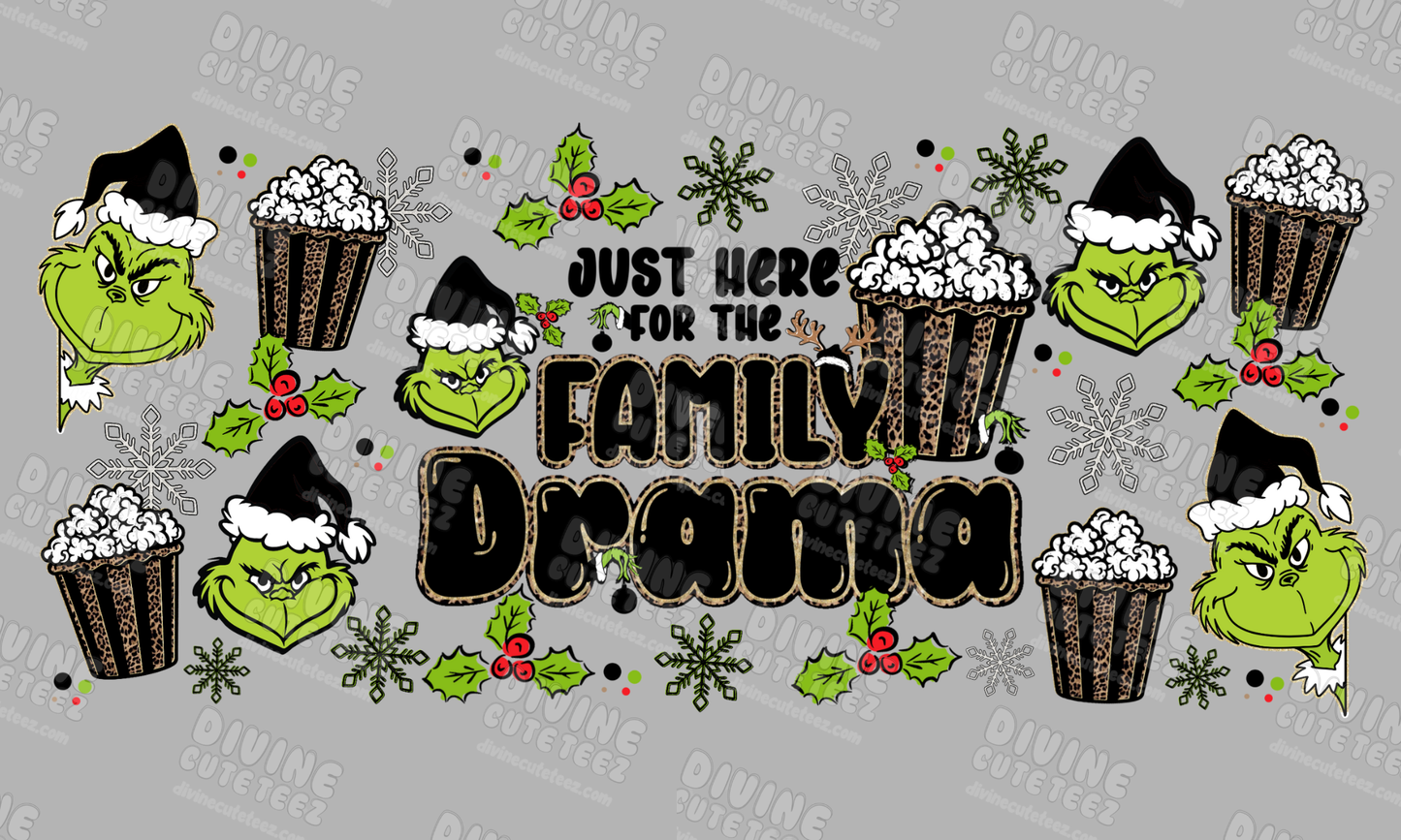 Just Here For The Family Drama 16oz UV-DTF Transfer