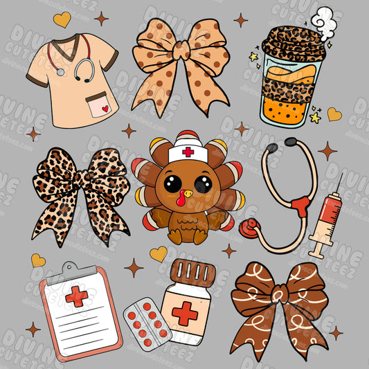 Turkey Nurse Collage DTF Transfer