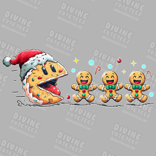 Gingerbread Pacman DTF Transfer