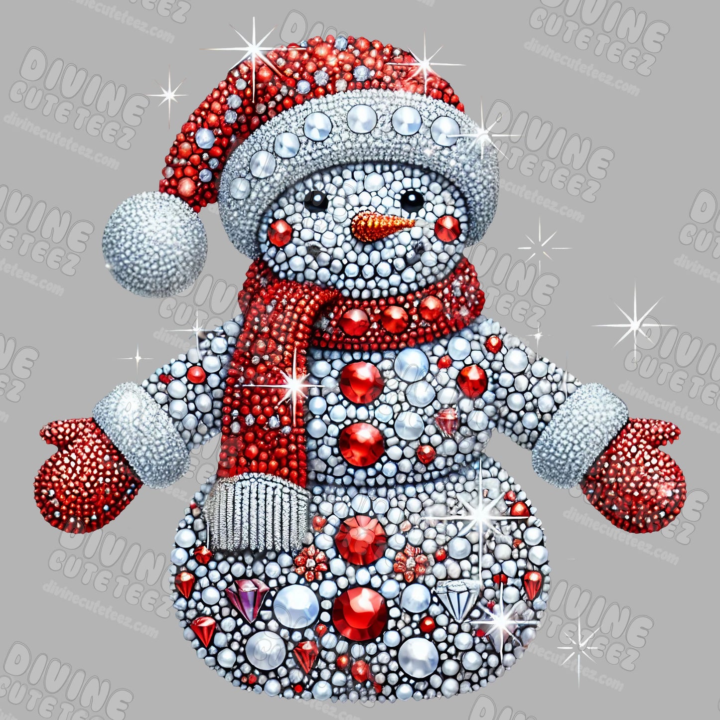 Bling Snowman DTF Transfer