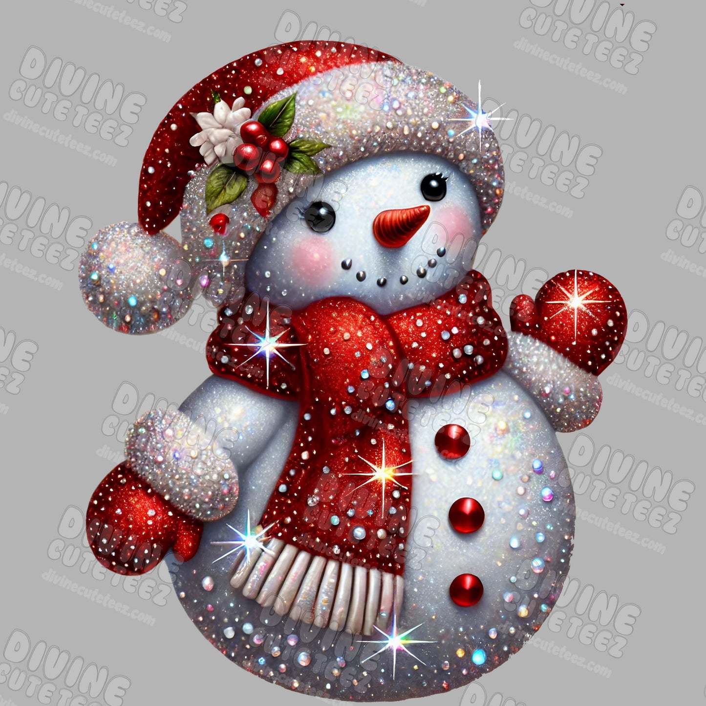 Bling Snowman DTF Transfer