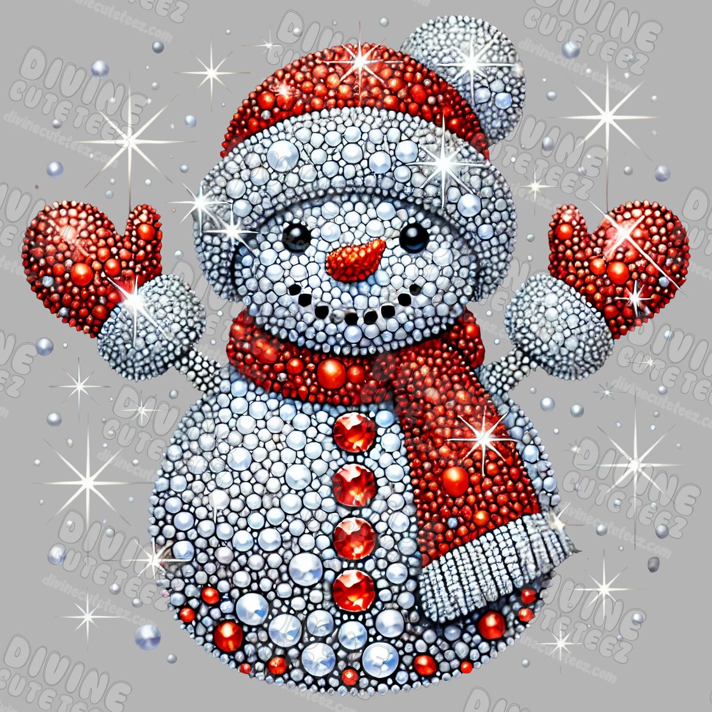 Bling Snowman DTF Transfer