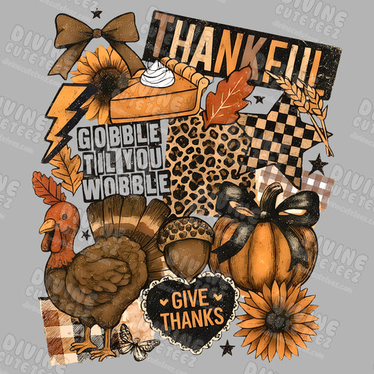 Thankful Gobble Wobble DTF Transfer